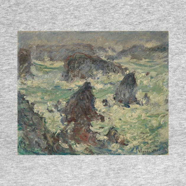 Storm on the sides of Belle-Ile by Claude Monet by Classic Art Stall